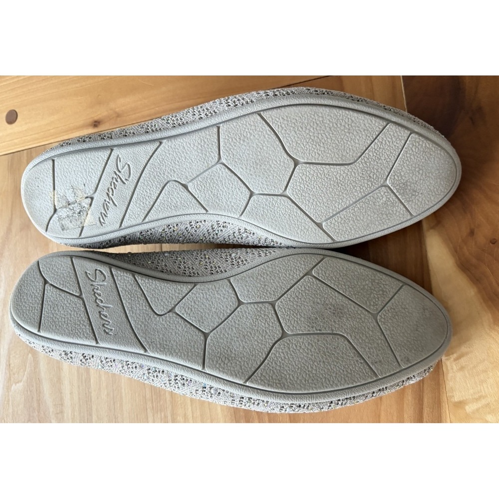 Sketcher Taupe Beige Sparkle Mesh Air Cool Memory Foam Comfort Slip On Size 9.5 - Picture 9 of 10